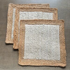 (3) 100% Jute Natural Woven Kitchen Placemats